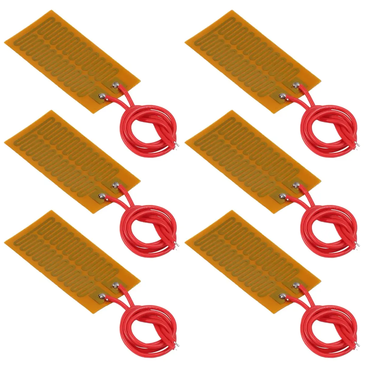 Coliao 12V 7W 25mmx50mm Polyimide Heater Plate (6-Pack) | Adhesive PI Heating Film Strip - main product image