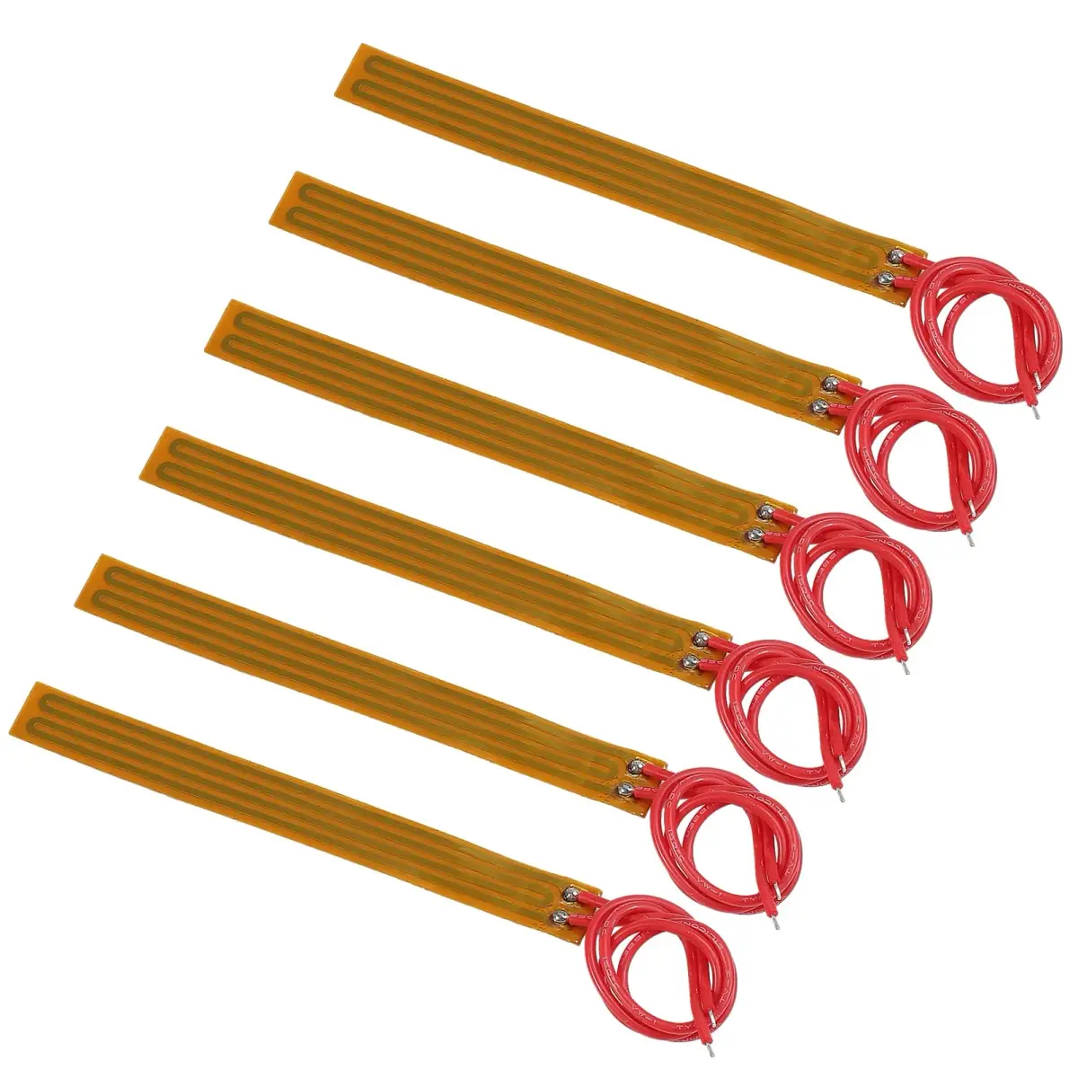 Coliao 6pcs PI Heating Film 12V 12W 10mmx93mm Adhesive Polyimide Heater Plate | Flexible Lab Supply Element - main product image