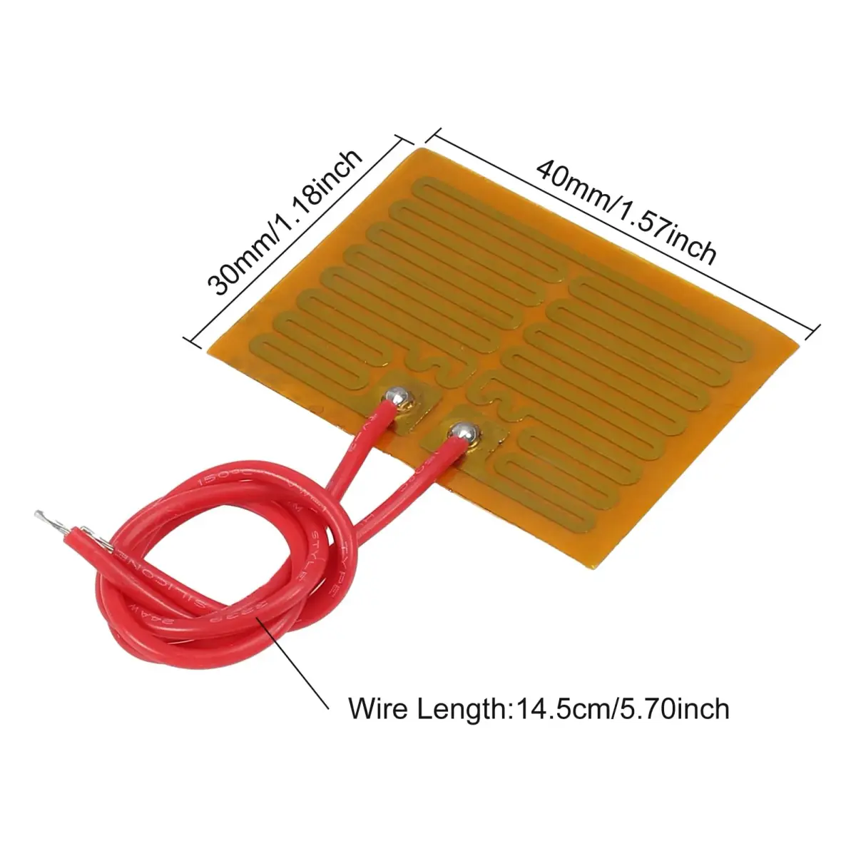 Coliao 6pcs 5V 1W PI Heating Film 30mmx40mm | Flexible Adhesive Polyimide Heater Plate - view 2