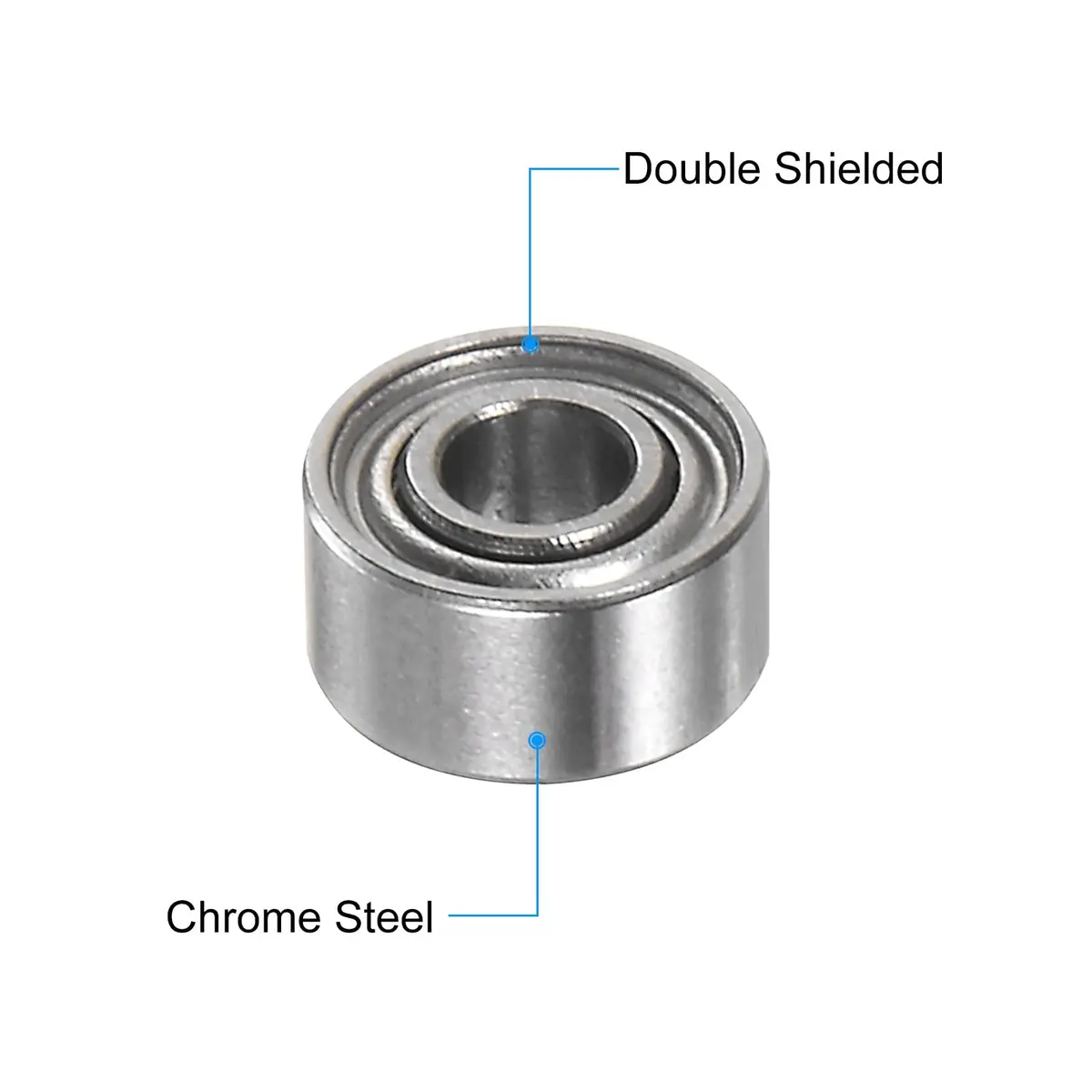 uxcell MR52ZZ Deep Groove Ball Bearings 2x5x2.5mm Double Shielded Chrome Steel Miniature Bearings (10-Pack) - view 4