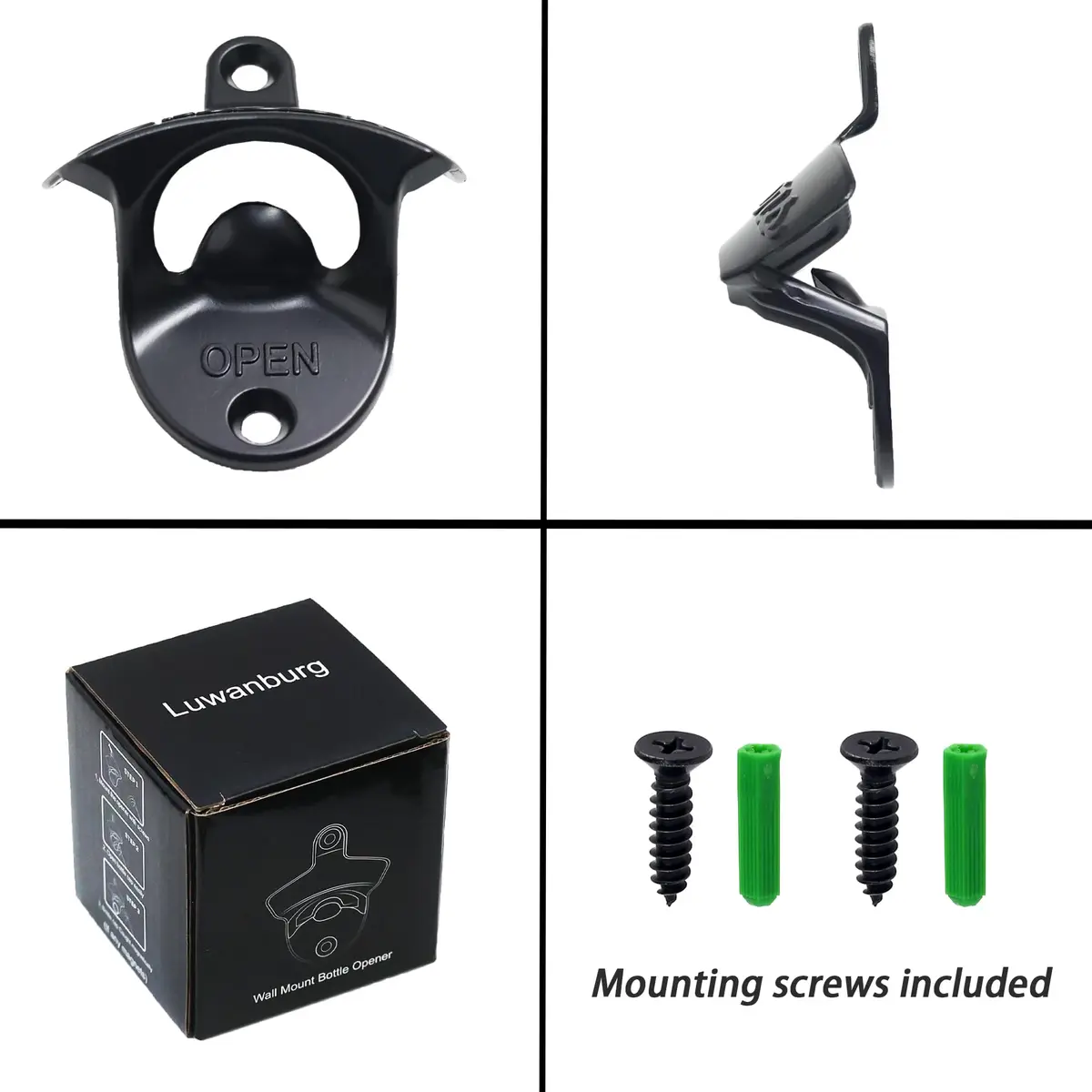 Luwanburg Cheers Wall Mounted Bottle Opener Black | Unique Beer Cap Decor & Effortless Use - view 6