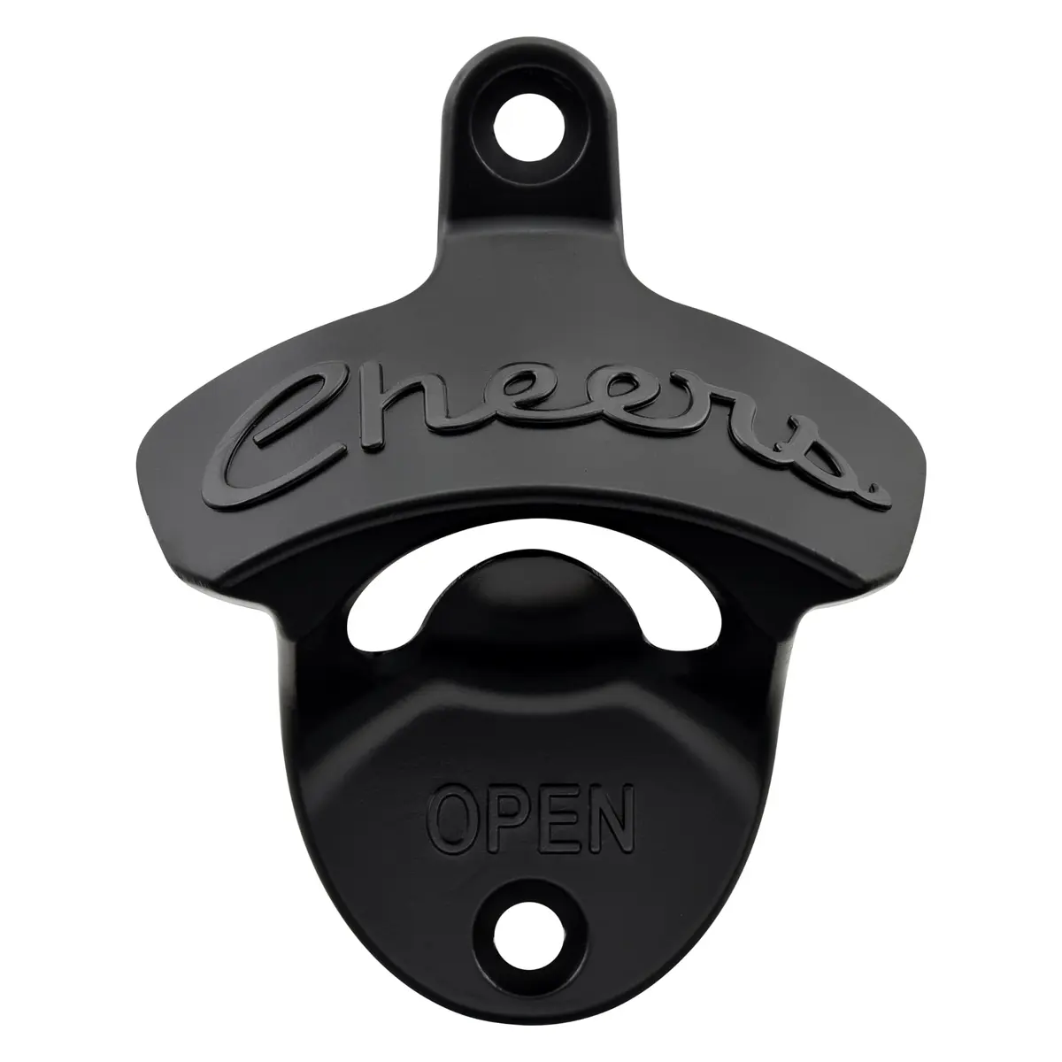 Luwanburg Black Beer Bottle Cap Opener Wall Mounted Cheers Stainless | Rustproof Zinc Alloy Decor & Utility - main product image