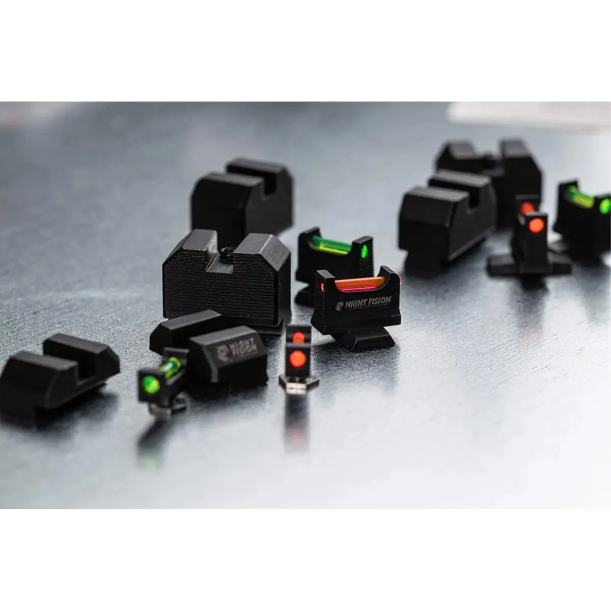 Night Fision Optic Fiber Sight Set for Sig Sauer P320/P365 | Green Front, .345-.332 Height, CNC Steel, Optics Ready - view 5