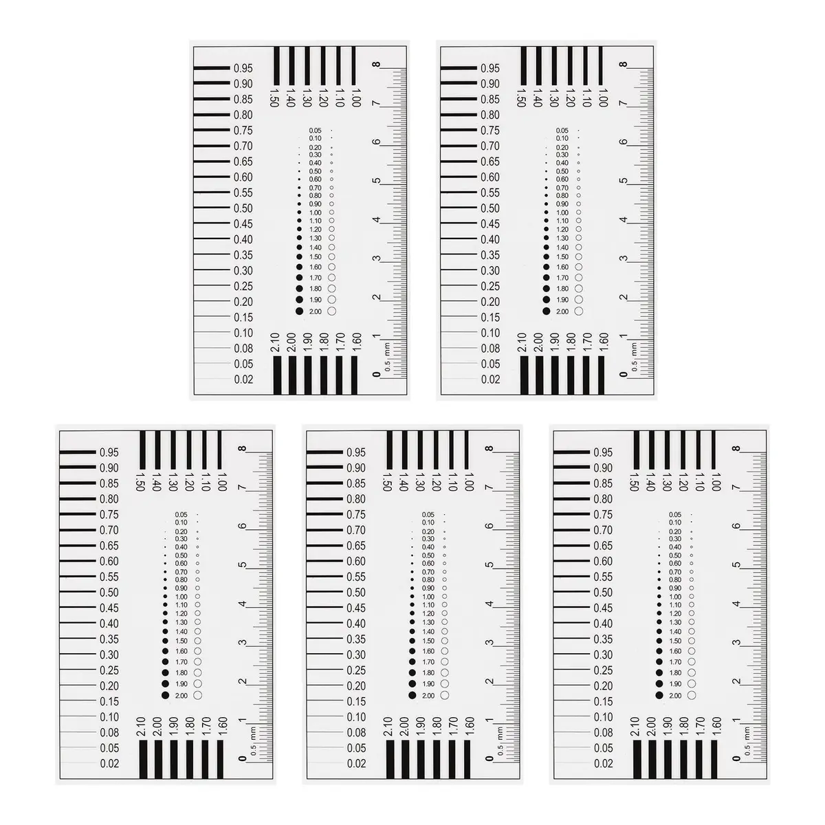 HARFINGTON High Precision SEC Size Estimation Chart 8cm | Flaw Detection Film Ruler for Diameter & Line Width - main product image