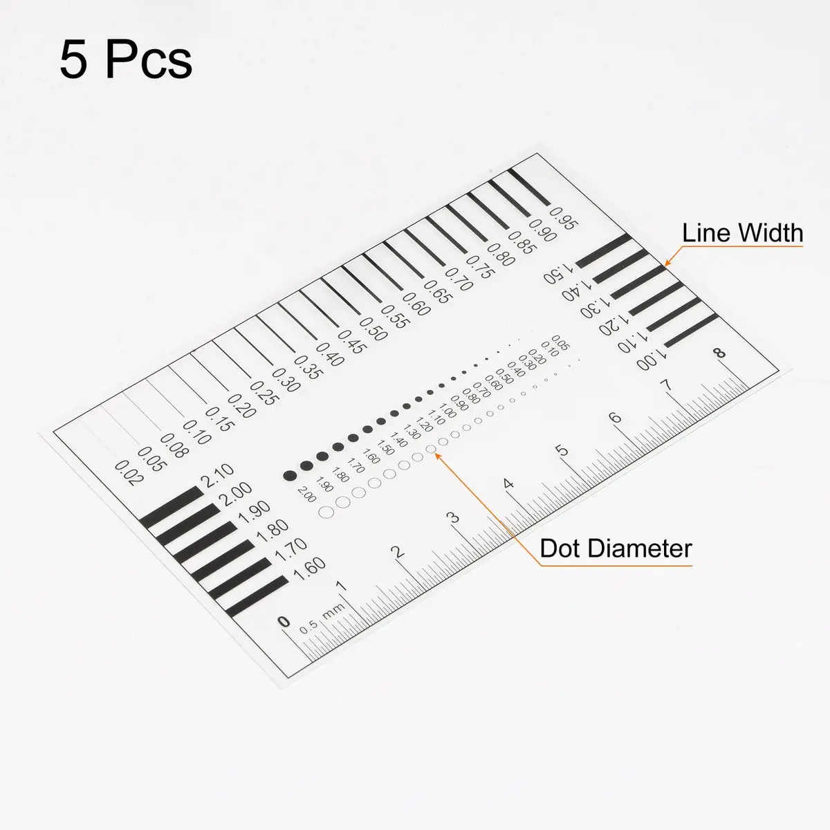 HARFINGTON High Precision SEC Size Estimation Chart 8cm | Flaw Detection Film Ruler for Diameter & Line Width - view 3