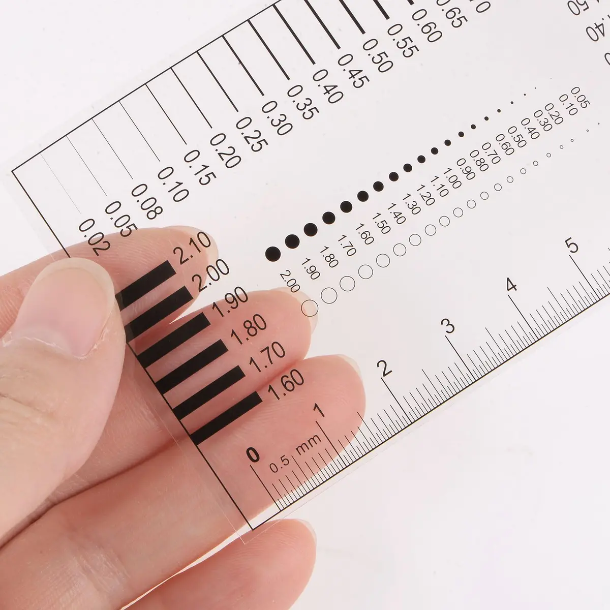 HARFINGTON High Precision SEC Size Estimation Chart 93x58mm (3.66"x2.28") Transparency Flaw Detection Film Ruler - view 5