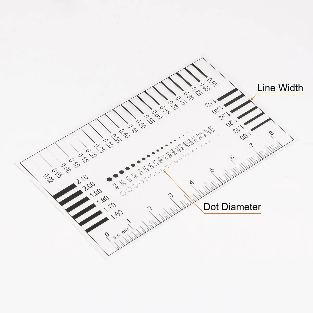 HARFINGTON High Precision SEC Size Estimation Chart 93x58mm (3.66"x2.28") Transparency Flaw Detection Film Ruler - view 3
