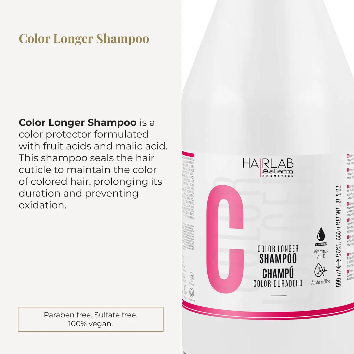 Salerm Gray 600 ml Shampoo | Color Sealing & Nourishing with Provitamin B5 - view 2