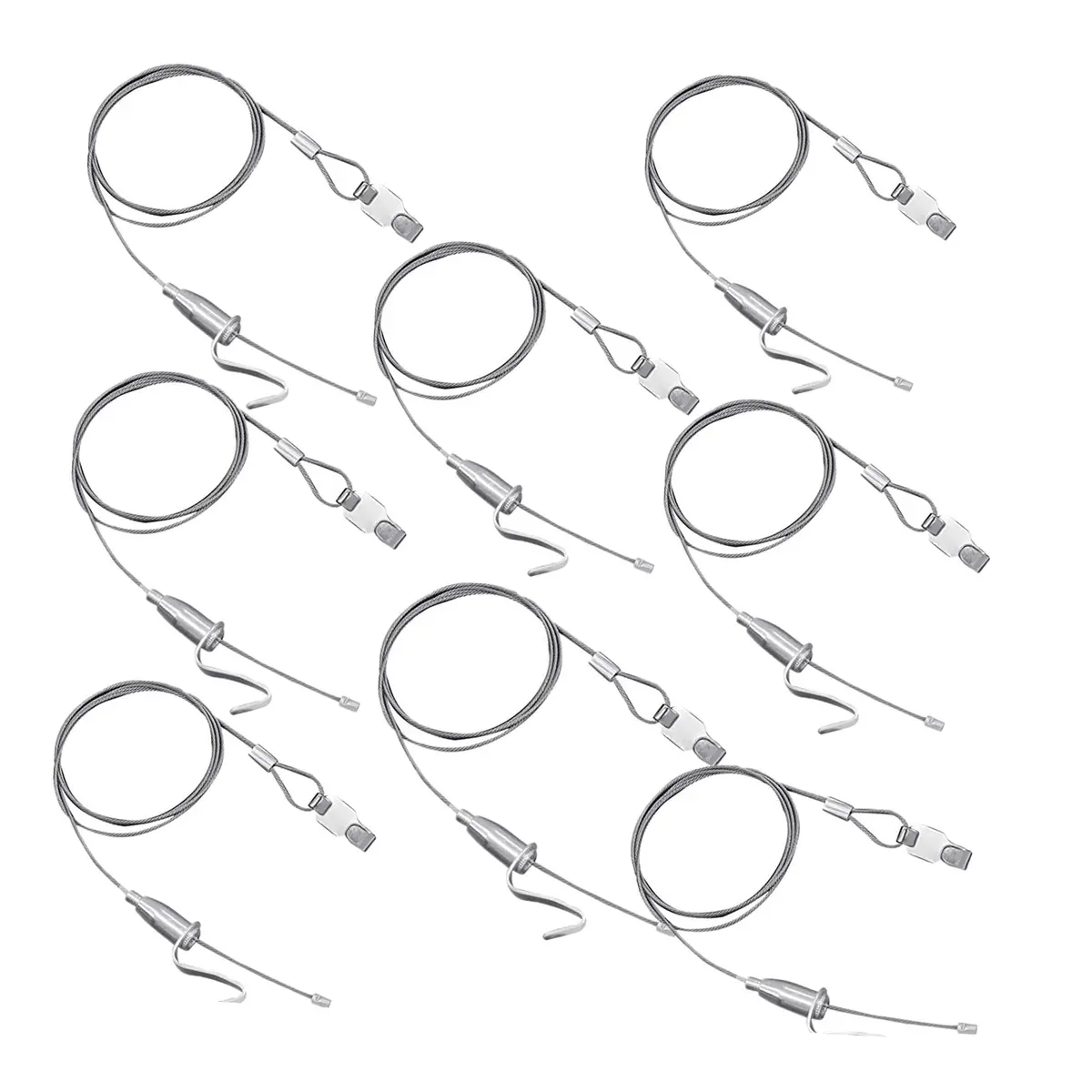 alblinsy Picture Rail Hanging System 8 PCS 3.28 ft | Adjustable Stainless Steel Wire for Wall Art & Exhibitions - main product image