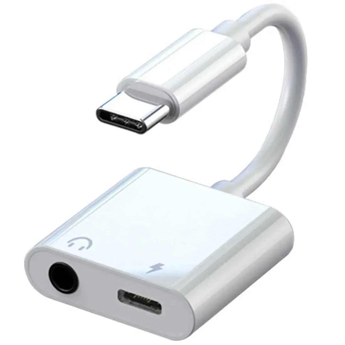 Snlrntin USB C to 3.5mm Headphone and Charger Adapter | 2-in-1 Aux Audio Jack with PD Fast Charging - main product image