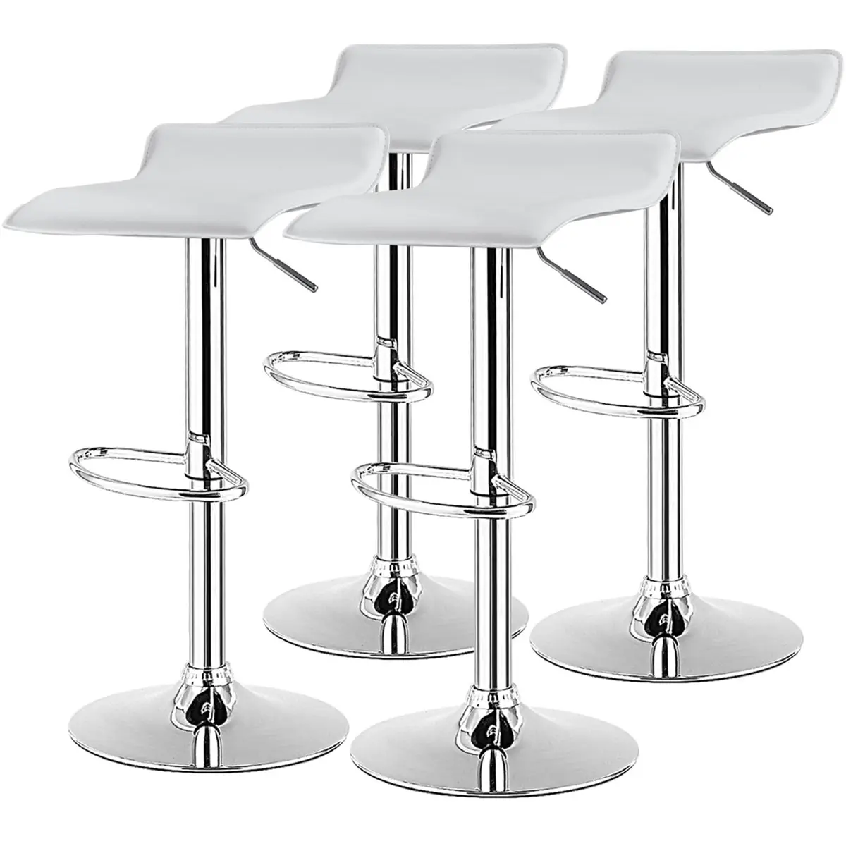 NAFORT Adjustable Swivel Bar Stools Set of 4 | Height-Adjustable PU Leather Seating - main product image