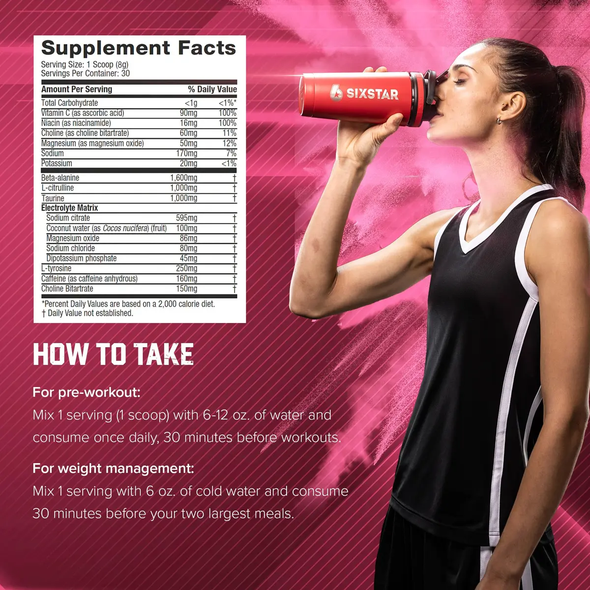 Six Star Pre-Workout Explosion for Men & Women Watermelon | Explosive Energy & Weight Management (70-120 chars) - view 5