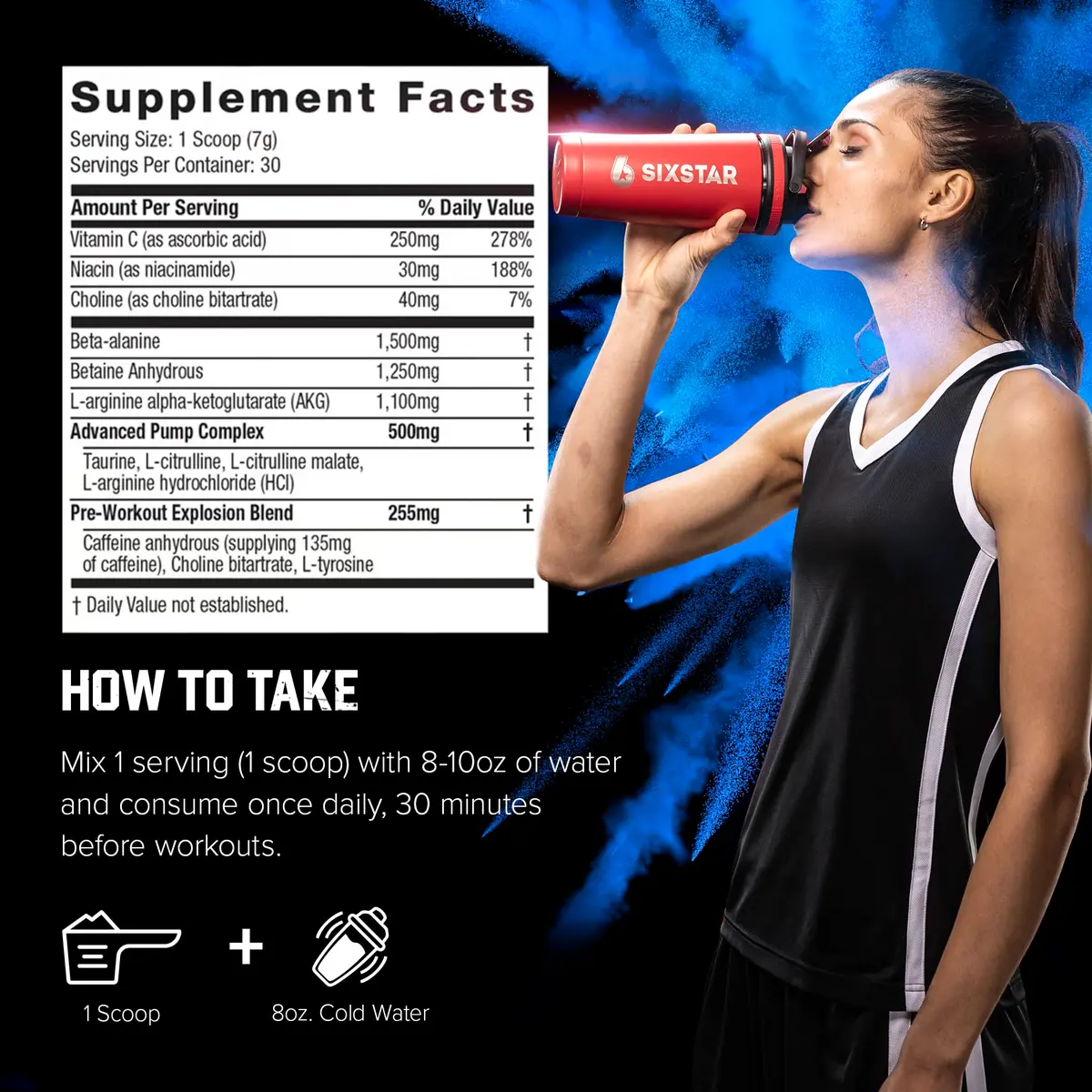 Six Star Pre-Workout Powder for Men & Women 9.52oz | Extreme Energy & Focus - view 5