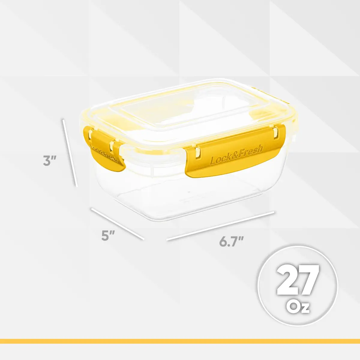 Superio Plastic Food Storage Container with Airtight Lid 27 oz | Leakproof, BPA Free, Stackable, Microwave & Freezer Safe - view 2