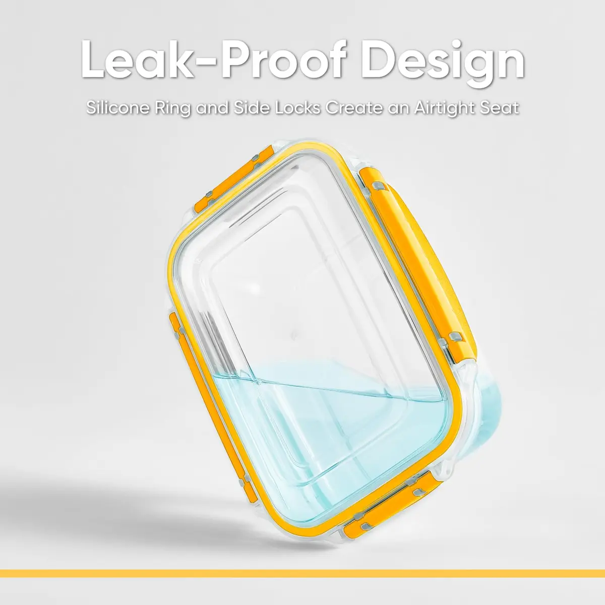 Superio Plastic Food Storage Container with Airtight Lid 27 oz | Leakproof, BPA Free, Stackable, Microwave & Freezer Safe - view 3