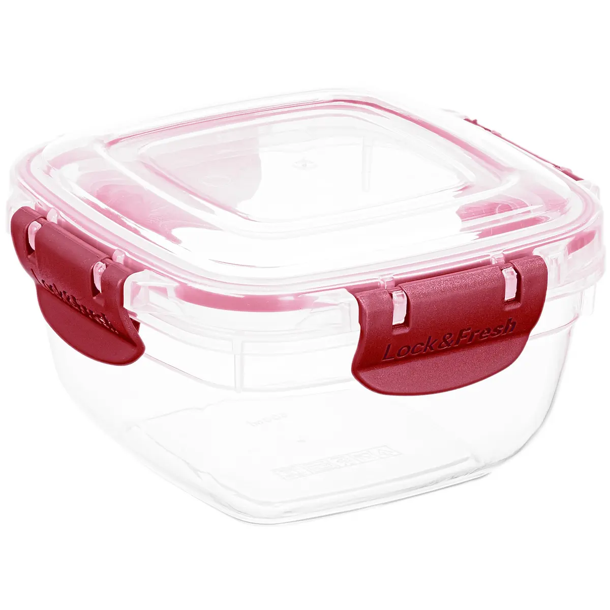 Superio Lock and Fresh Airtight Food Storage Containers with Lids, 473 ml (16 oz), BPA Free, Square Sealed Container, Red - main product image