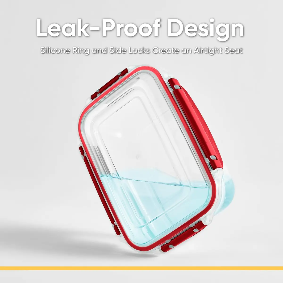 Superio Plastic Food Storage Container with Airtight Lid 27 oz | Leakproof, BPA Free, Stackable, Microwave & Freezer Safe - view 3