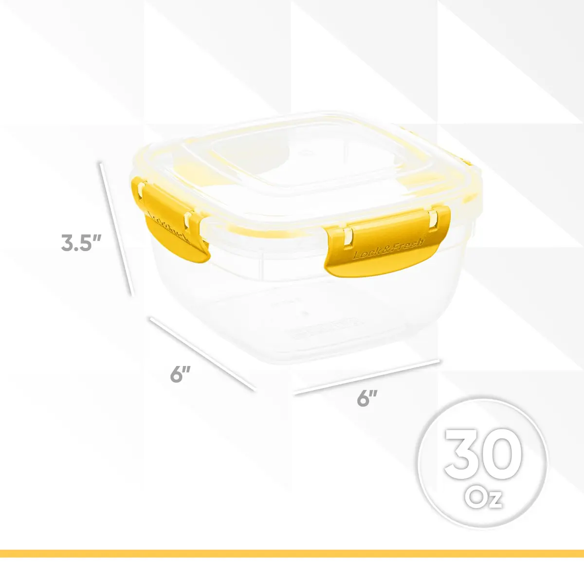 Superio Plastic Food Storage Container with Airtight Lid 30 oz | Leakproof & BPA Free - view 2