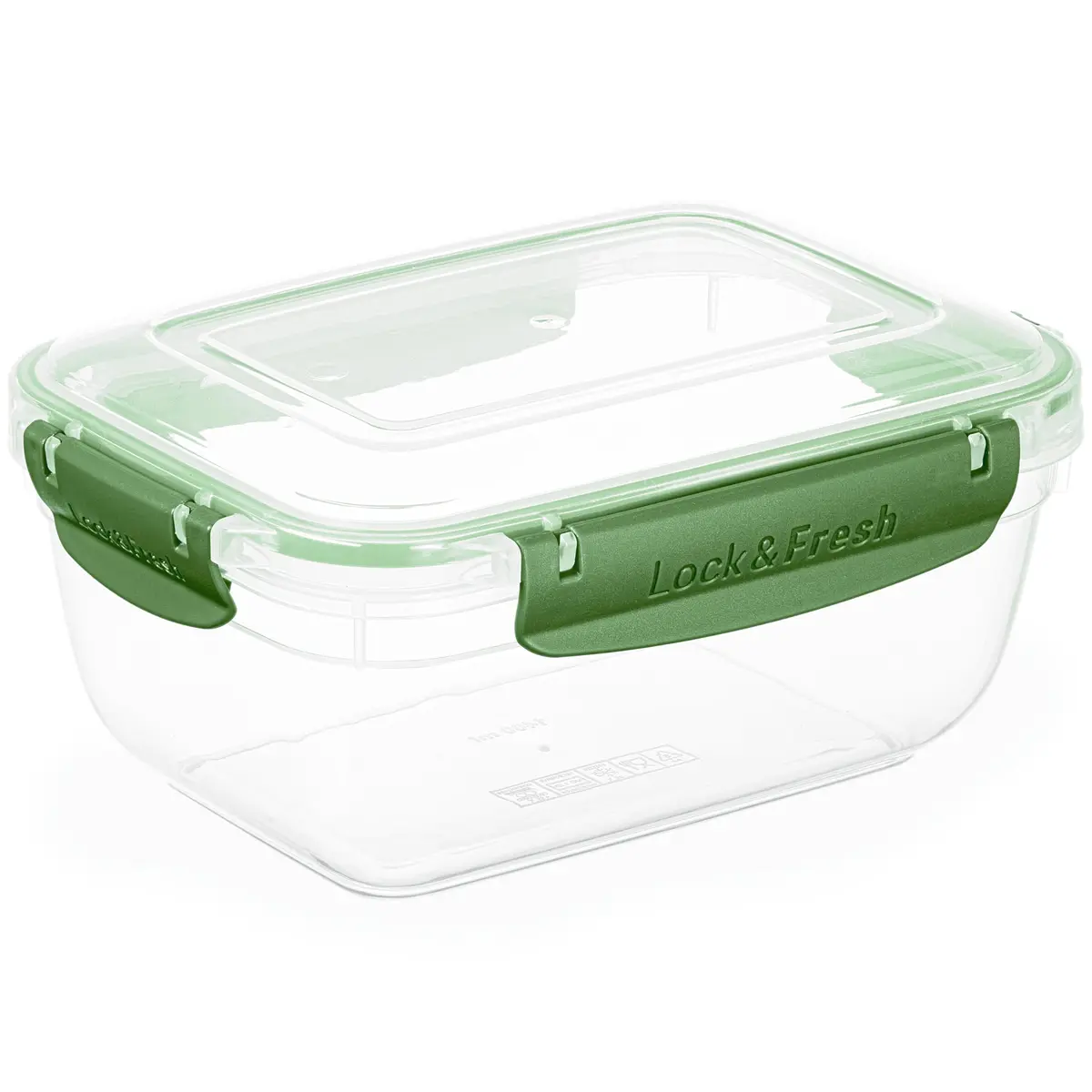 Superio Lock and Fresh Airtight Food Storage Containers with Lids for Kitchen Pantry Organization, BPA Free, Lunch, and Meal Prep Plastic Containers, 48 oz. Rectangular Sealed Container, Green - main product image
