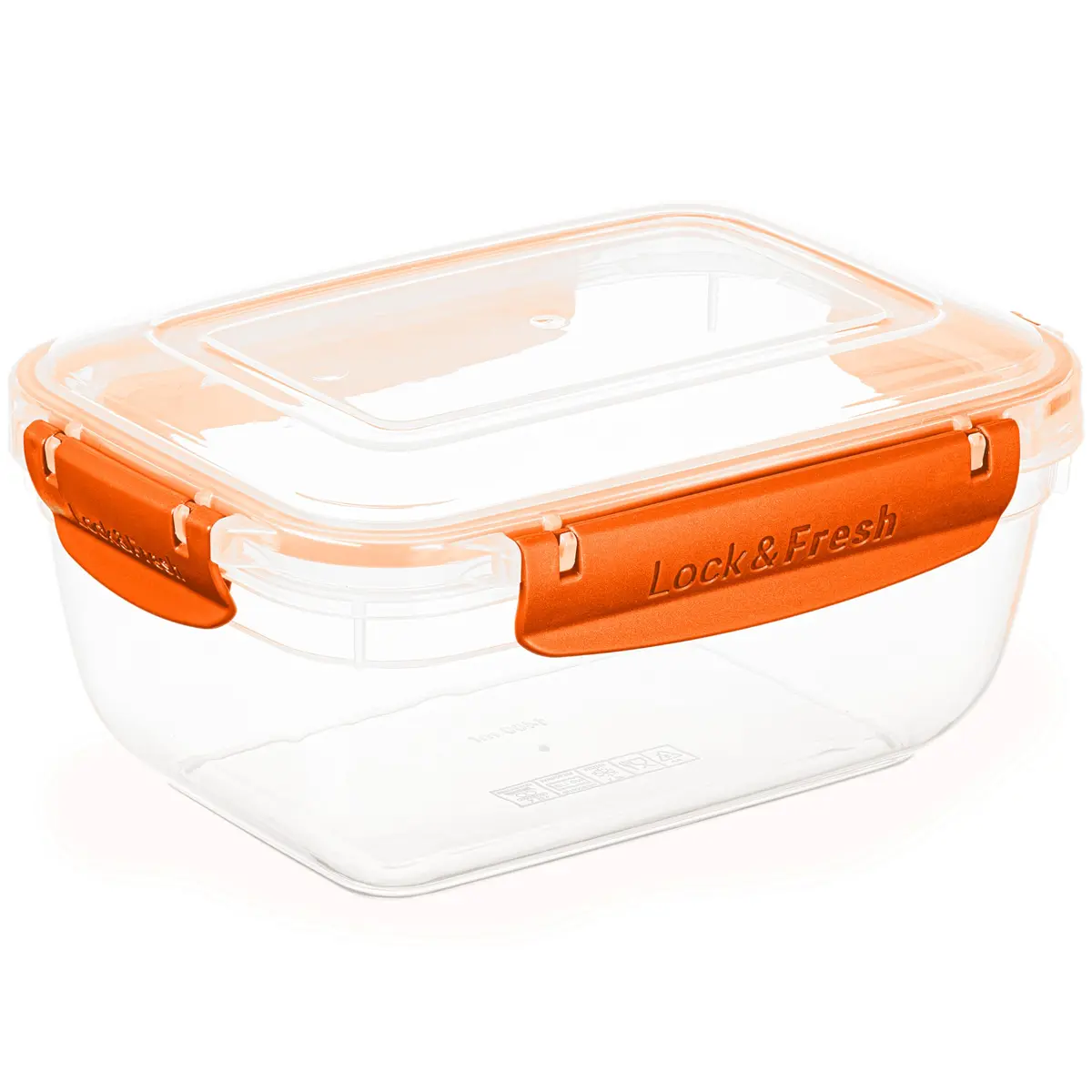 Superio Orange 1183ml (48 Oz) Plastic Food Storage Container with Airtight Lid | Leakproof Bento Box for Kitchen Organization - main product image