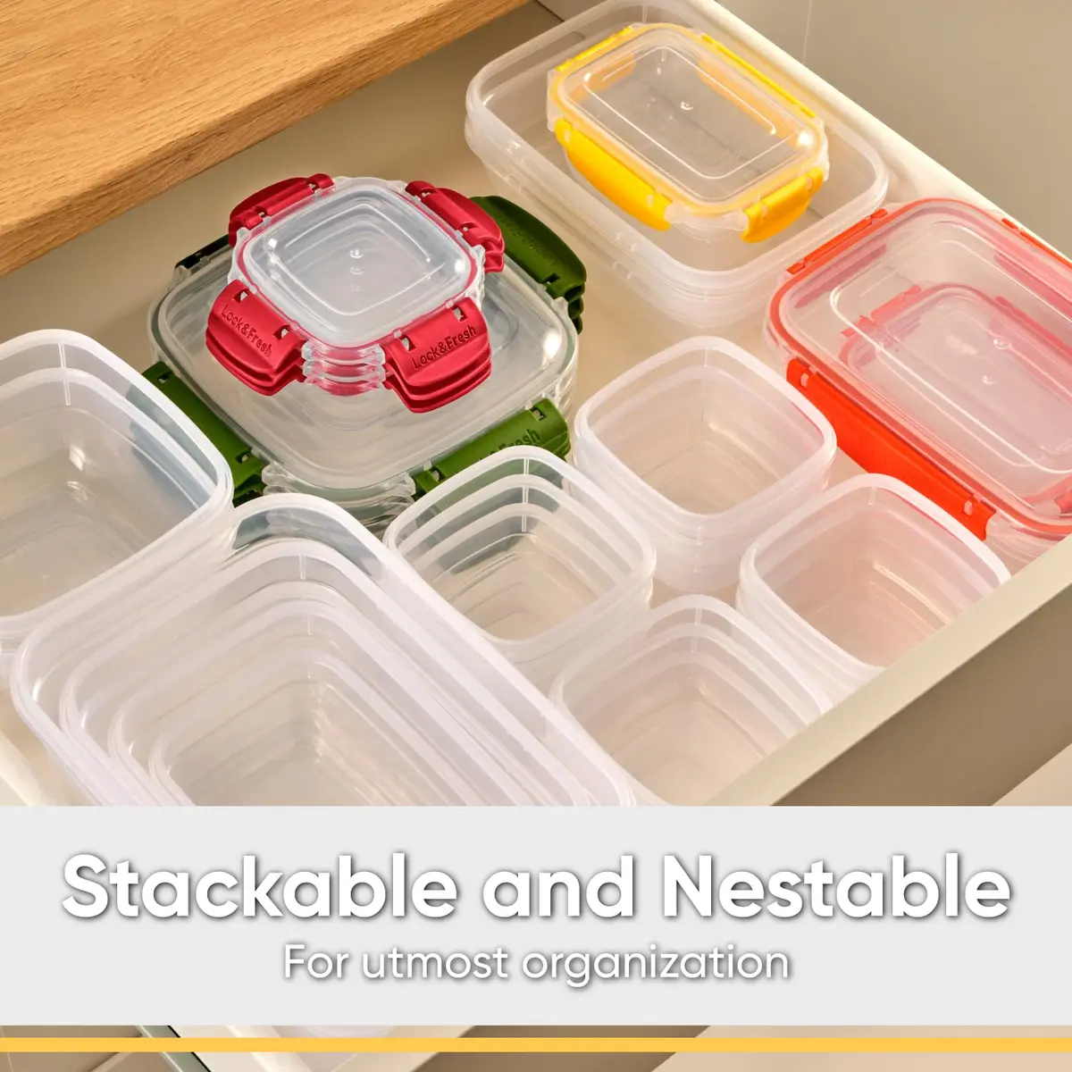 Superio Red 80 oz (2.3 L) Airtight Food Storage Container | Leakproof & Stackable for Kitchen Pantry Organization - view 5