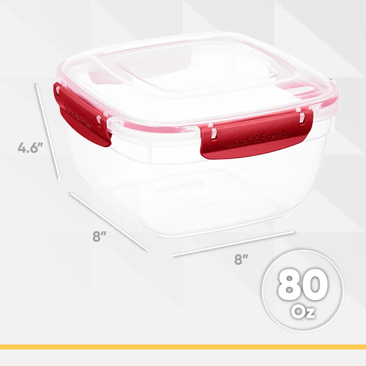 Superio Red 80 oz (2.3 L) Airtight Food Storage Container | Leakproof & Stackable for Kitchen Pantry Organization - view 2