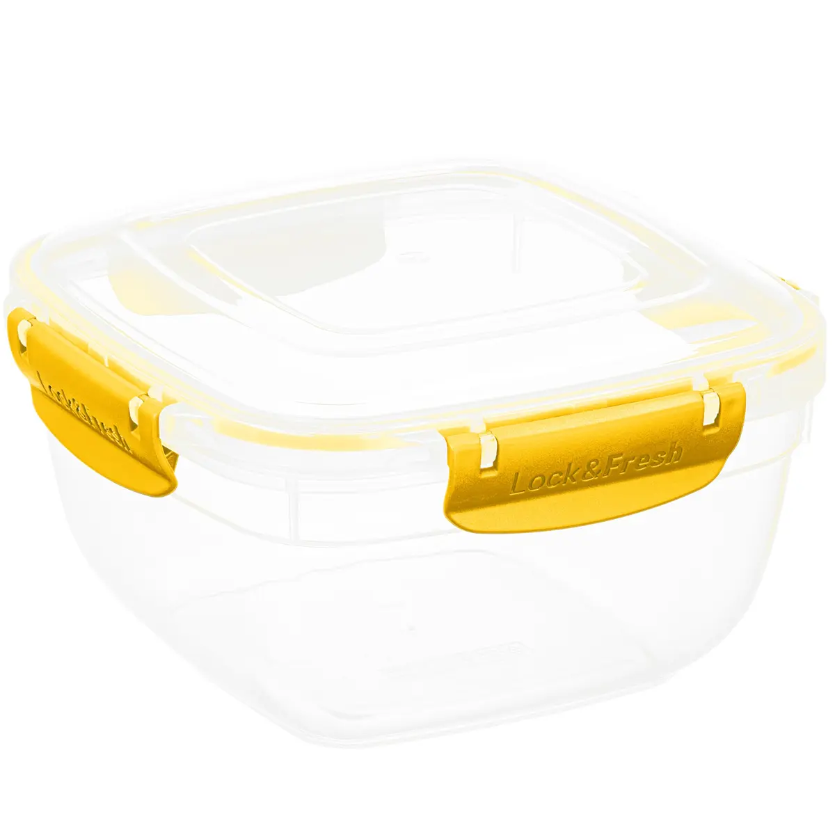 Superio Plastic Food Storage Container Yellow 48 Oz | BPA-Free, Airtight, Leakproof, Stackable - main product image