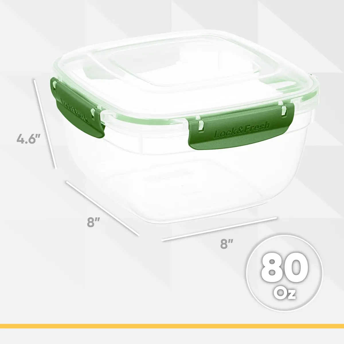 Superio Plastic Food Storage Container with Airtight Lid 80 Oz | Leakproof, Stackable, BPA Free - view 2