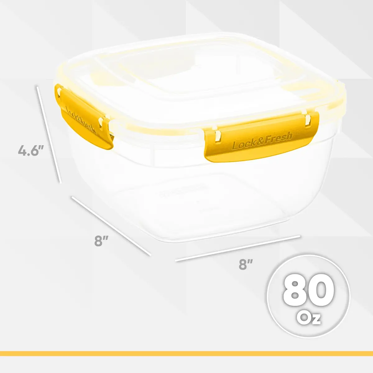 Superio Plastic Food Storage Container with Airtight Lid 80 oz | Leakproof, BPA Free, Stackable Kitchen Organizer - view 2