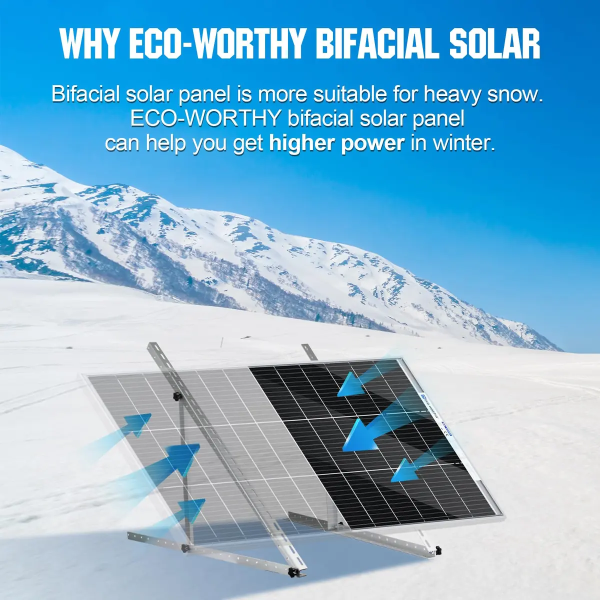 ECO-WORTHY 200 Watt Bifacial Solar Panel 2pcs 100W | High Efficiency, Off Grid PV Power for Home & RV - view 2