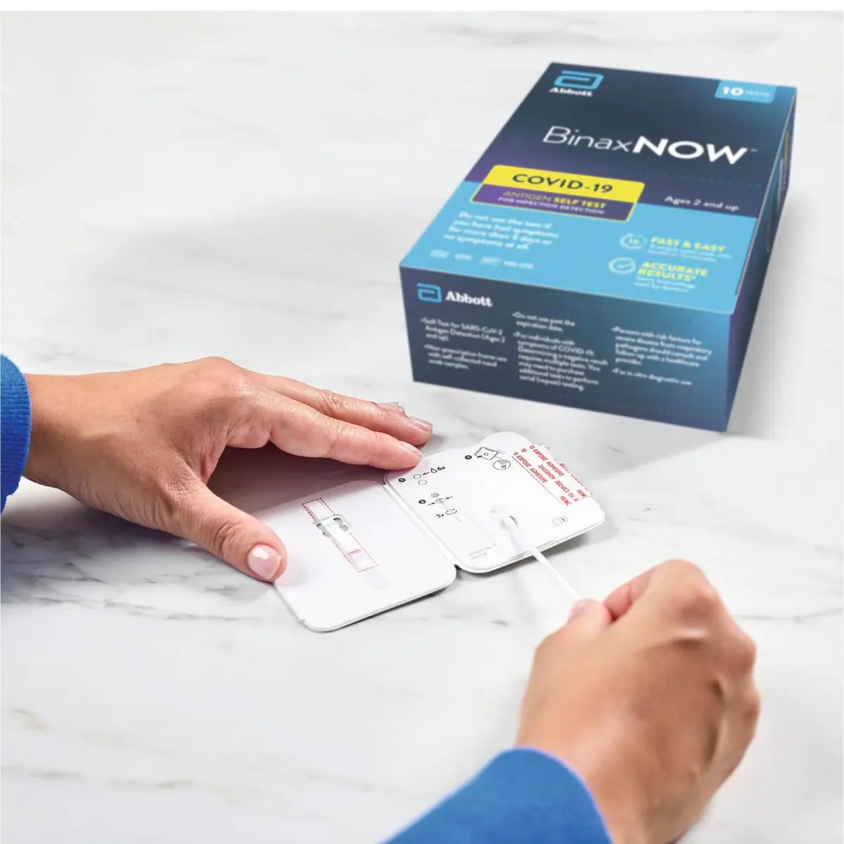 BinaxNOW COVID-19 Antigen Self Test 10 Tests | Fast 15-Minute Results at Home - view 6