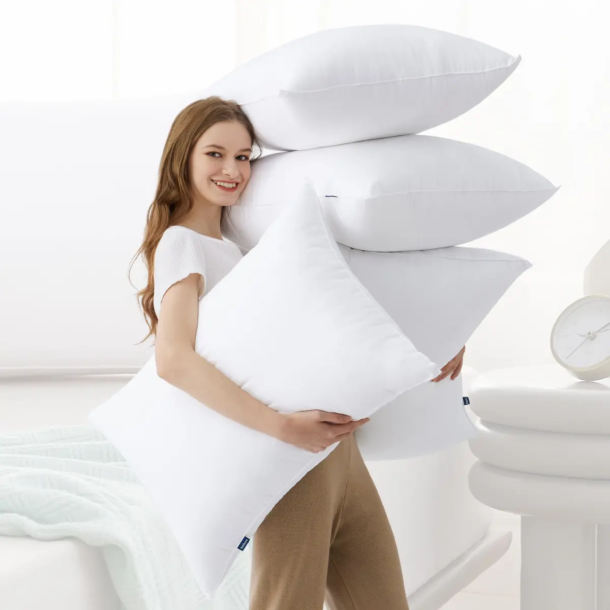 Bedsure Queen Size Pillow Set of 4 | Plush, OEKO-TEX Certified, 19" x 28" | Cloud-Like Comfort - main product image