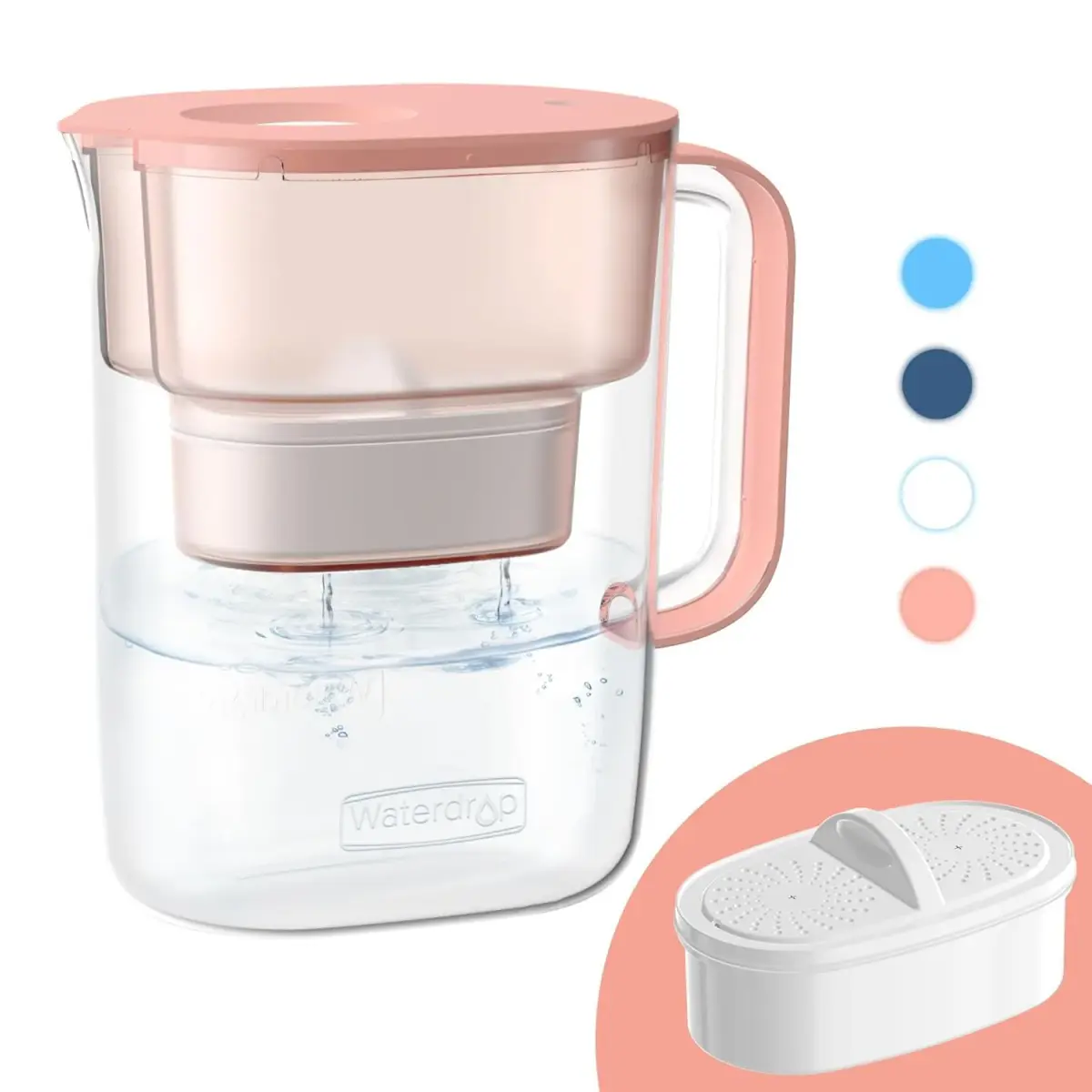 Waterdrop PT-07R Water Filter Pitcher 10-Cup 200 Gallons Pink | NSF Certified for PFOA/PFOS Reduction - main product image