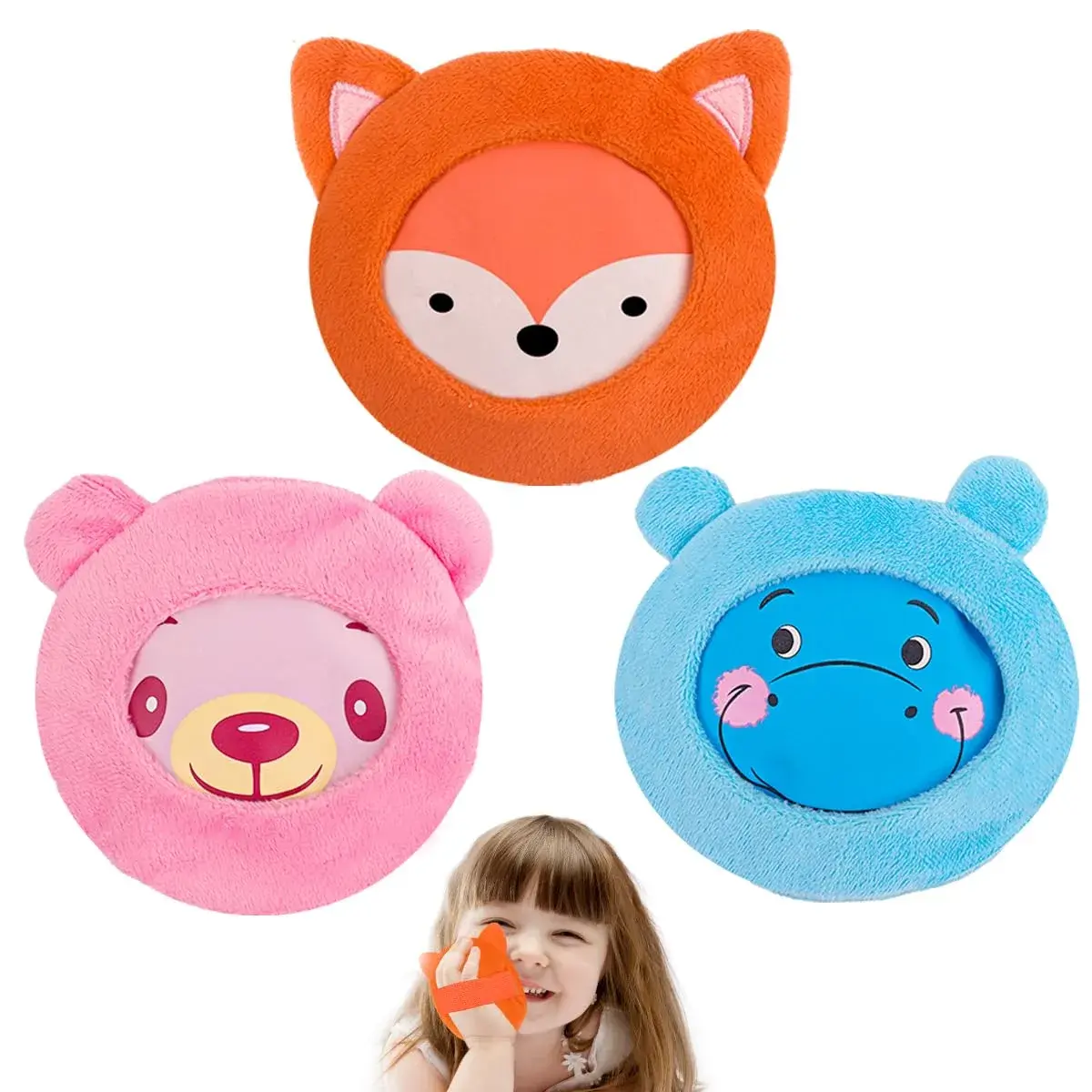 Hilph Kids Ice Packs, 3 Cute Animal Gel Packs with Washable Sleeve & Straps | Reusable Cold Compress for Boo Boos - main product image