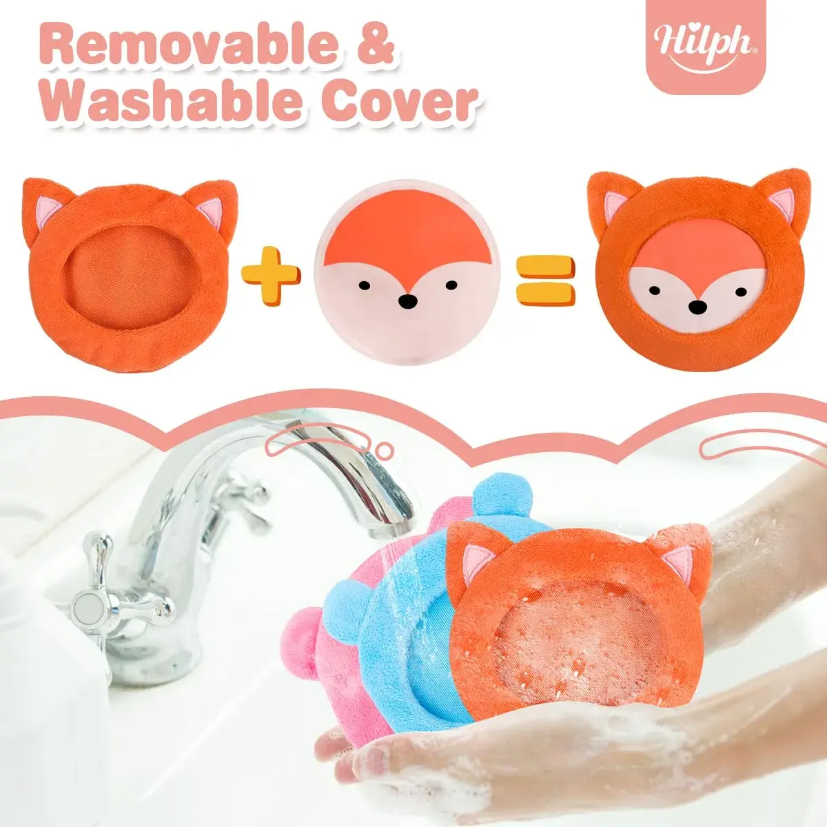 Hilph Kids Ice Packs, 3 Cute Animal Gel Packs with Washable Sleeve & Straps | Reusable Cold Compress for Boo Boos - view 3