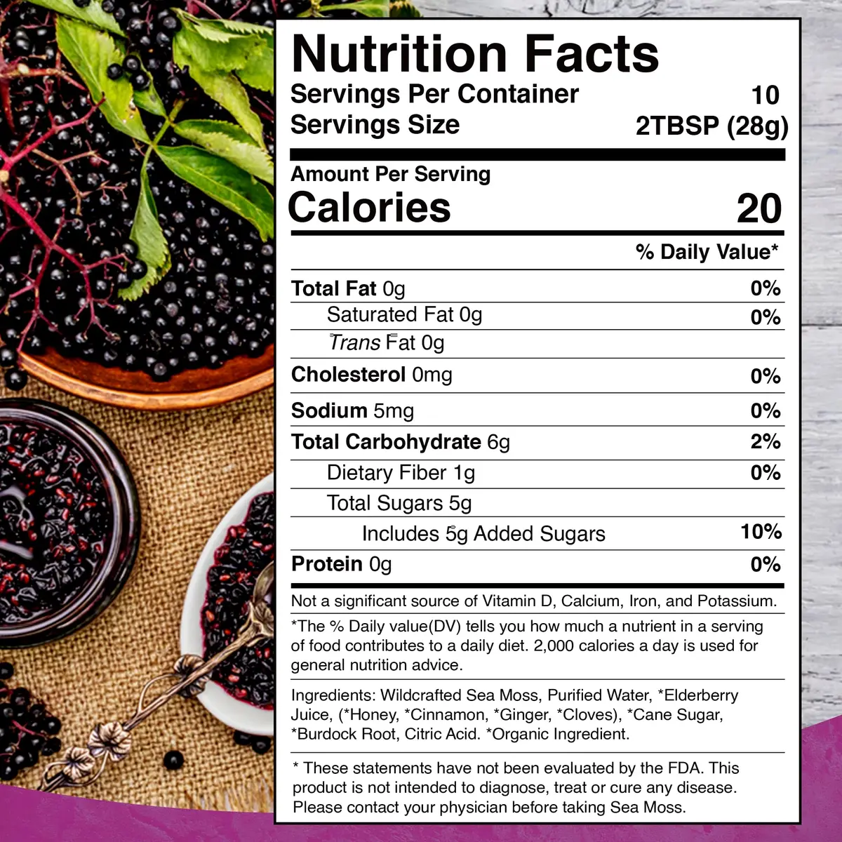 WELLNESS LABSRX Irish Sea Moss Gel Superfood Elderberry Flavor 296ml (10 Fl Oz) | Nutrient-Rich Superfood - view 4