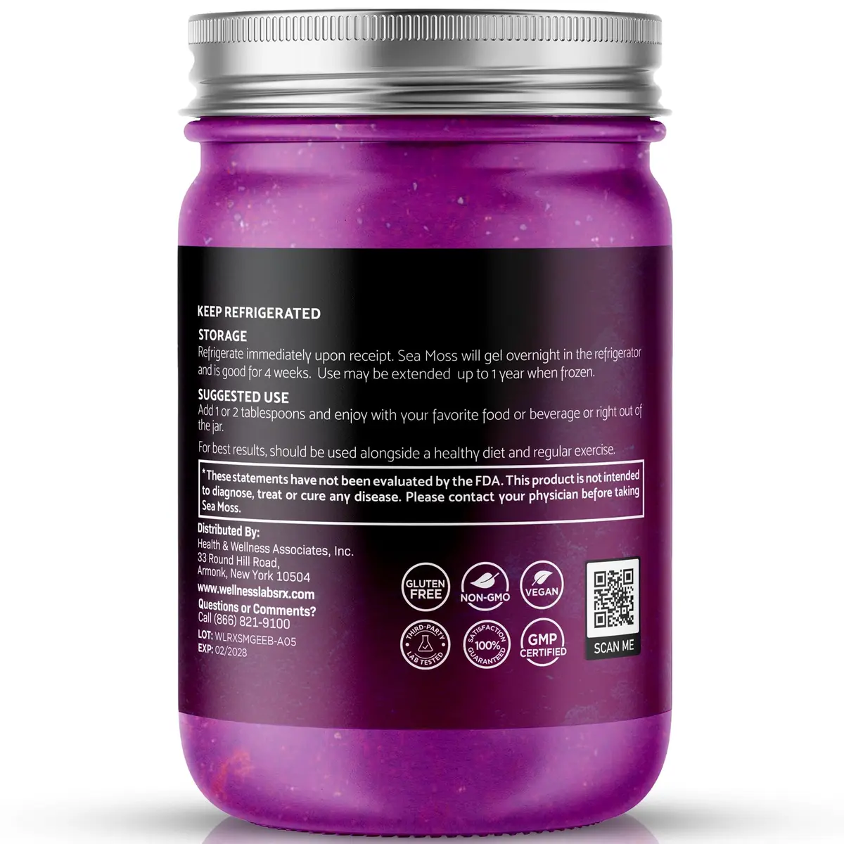 WELLNESS LABSRX Irish Sea Moss Gel Superfood Elderberry Flavor 296ml (10 Fl Oz) | Nutrient-Rich Superfood - view 3