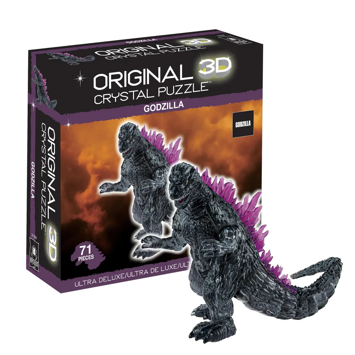 Bepuzzled Godzilla Ultra-Deluxe Crystal 3D Puzzle | 71-Pc Brain Teaser Ages 12+ - main product image