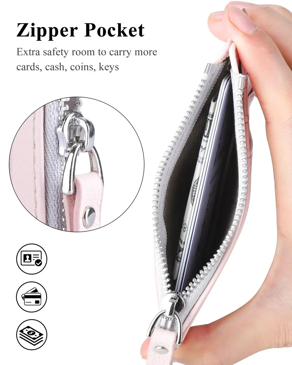 Teskyer Slim RFID Wallet for Women, Small Card Holder with Zip Pocket | Compact, RFID-Blocking & Stylish - view 3