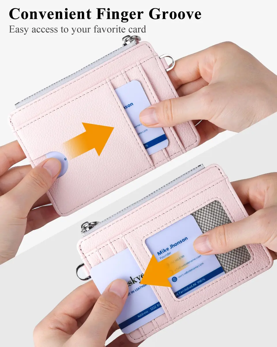 Teskyer Slim RFID Wallet for Women, Small Card Holder with Zip Pocket | Compact, RFID-Blocking & Stylish - view 4