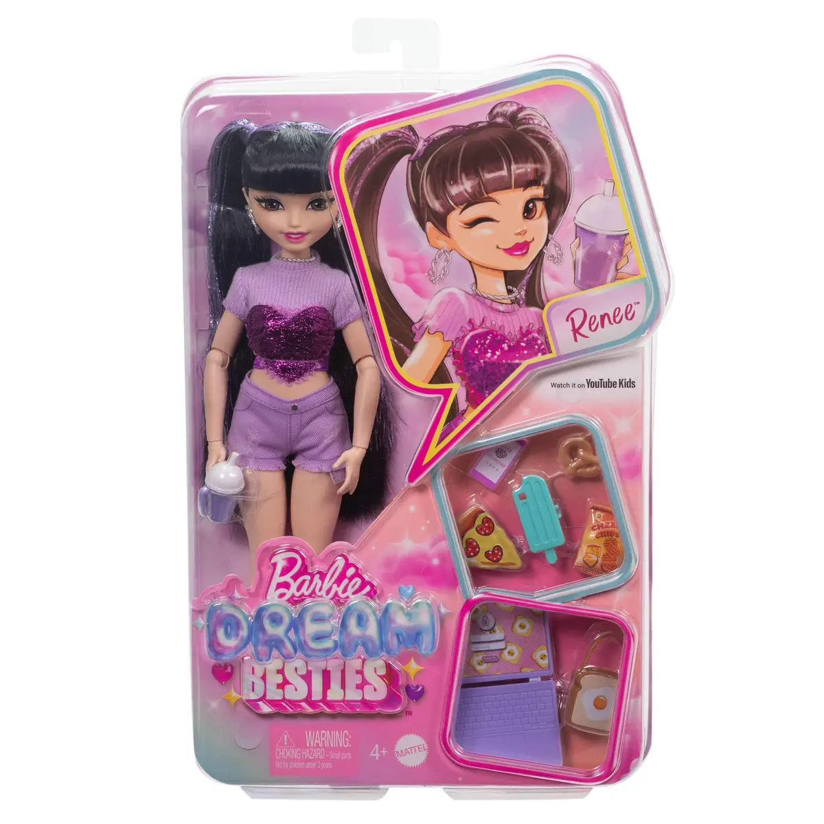 Barbie Dream Besties Renee Doll and Accessories with 11 Pieces | Ages 4+ - view 6
