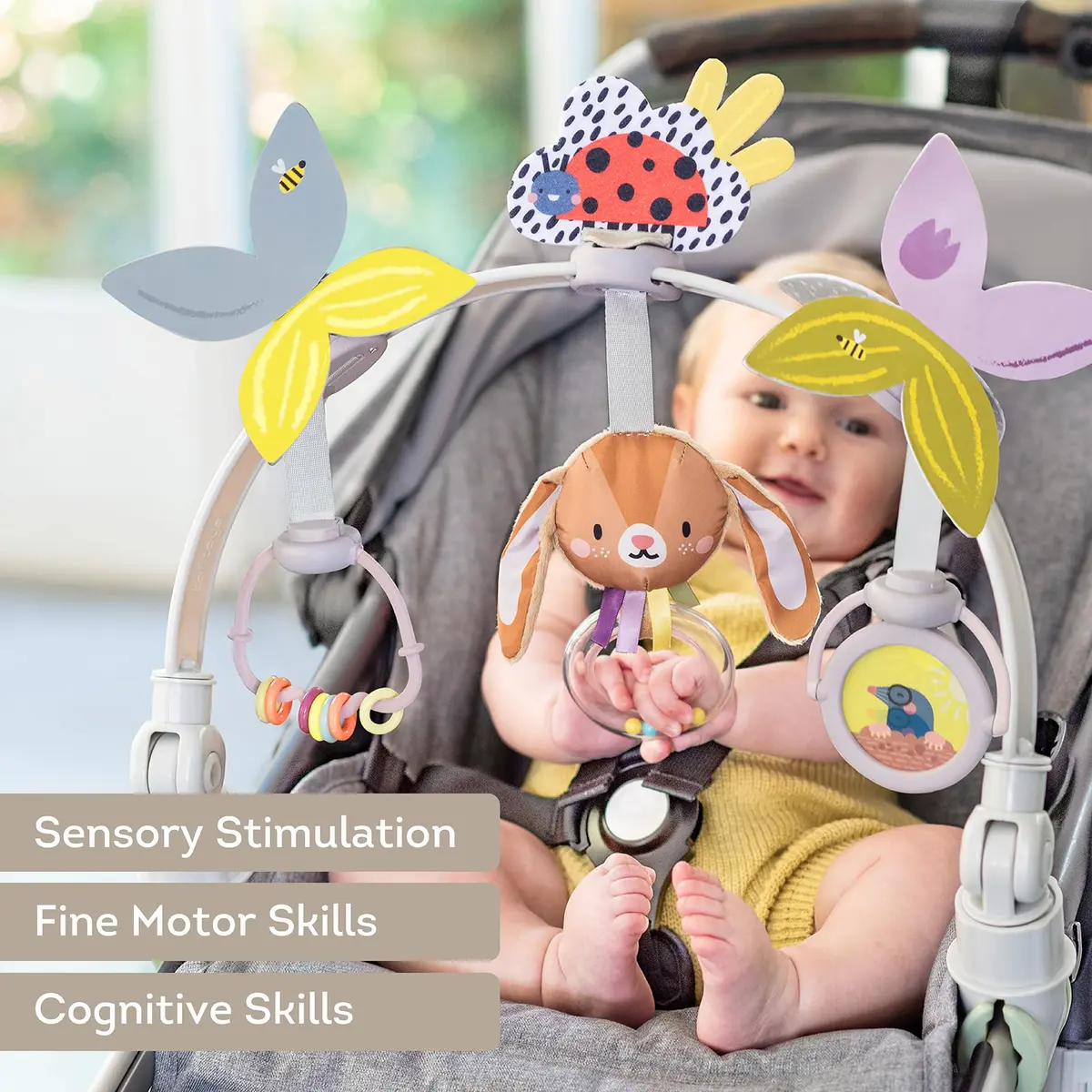 Taf Toys Baby Stroller Arch Toy, 6 Sensory Activities, Adjustable, Fits Car Seat & Bouncer, 0-18 Months | Developmental Play - view 2
