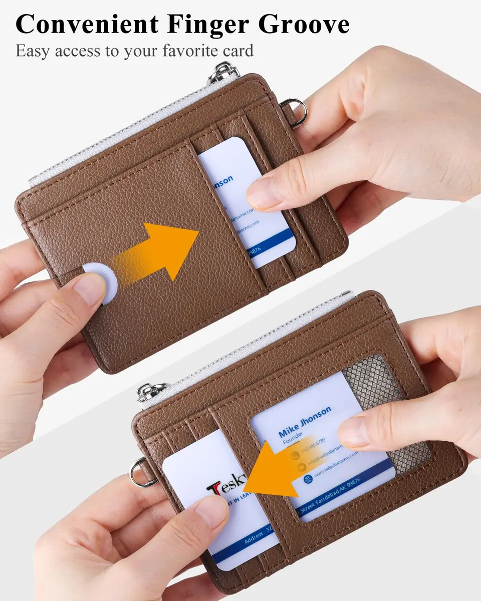Teskyer Slim RFID Wallet for Women, Small Card Holder with Zip Pocket | Compact, RFID-Blocked, Stylish - view 5