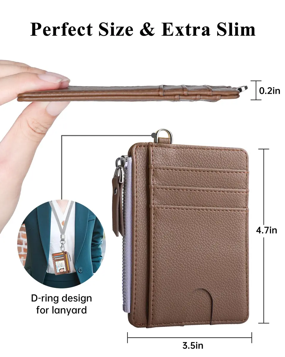 Teskyer Slim RFID Wallet for Women, Small Card Holder with Zip Pocket | Compact, RFID-Blocked, Stylish - view 6