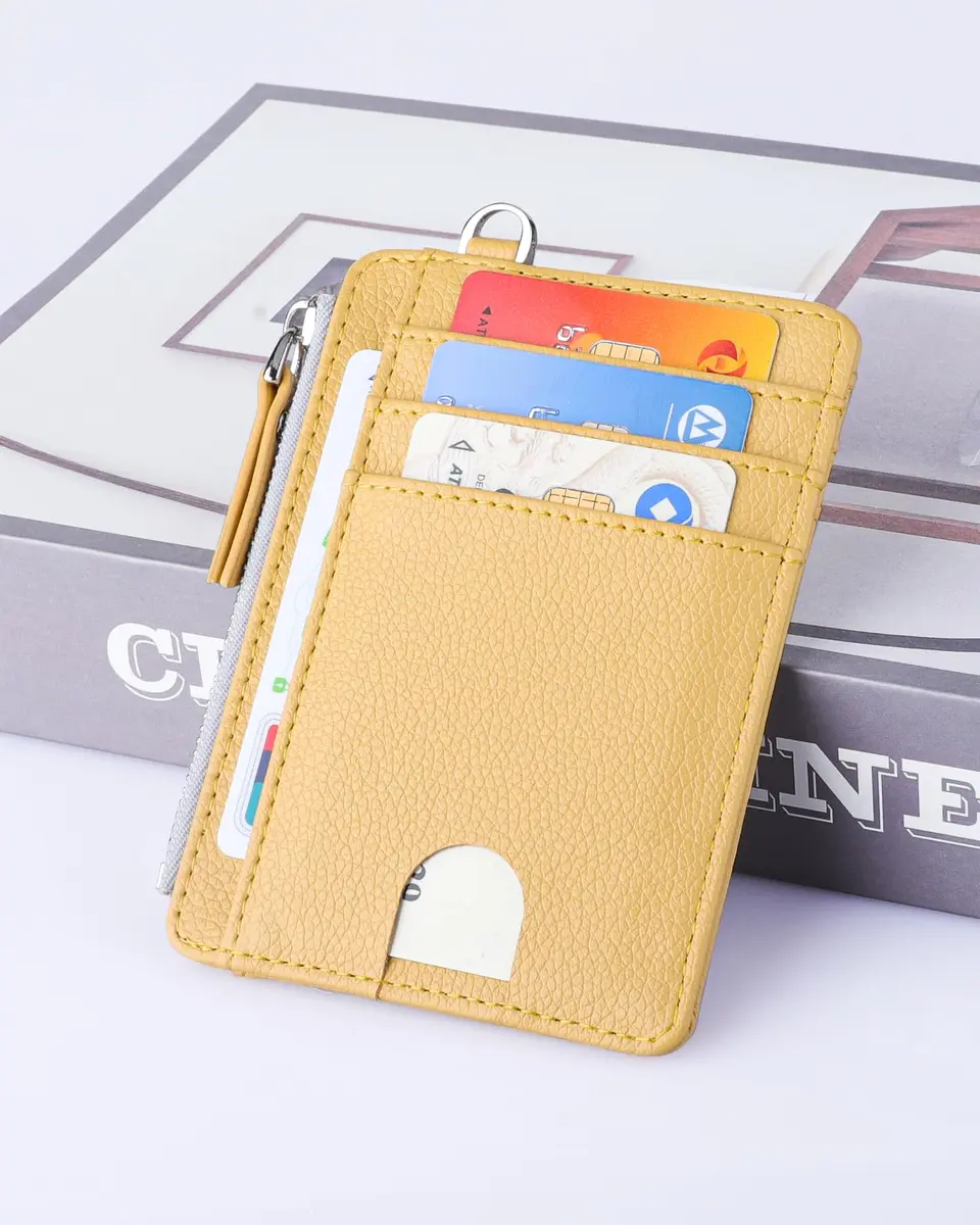 Teskyer Slim RFID Wallet for Women, Small Card Holder with Zip Pocket | Compact, RFID-Blocking, Faux Leather - view 2