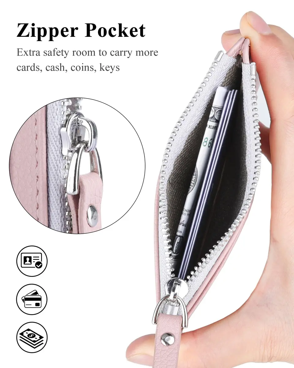 Teskyer Slim RFID Wallet for Women, Small Card Holder with Zip Pocket | Compact, RFID Blocking & Stylish - view 3