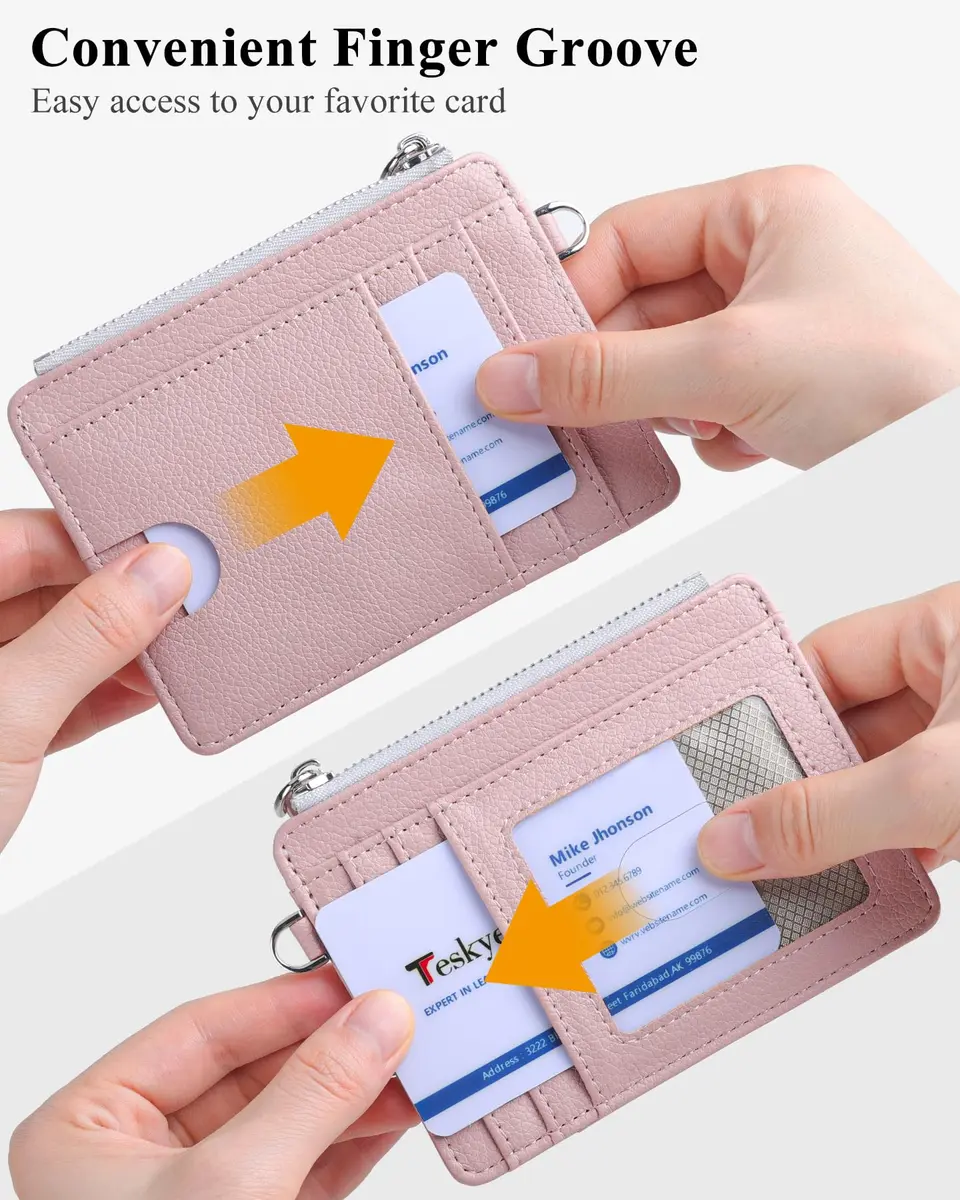 Teskyer Slim RFID Wallet for Women, Small Card Holder with Zip Pocket | Compact, RFID Blocking & Stylish - view 4