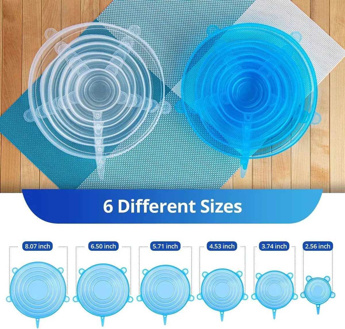 DAILY KISN Silicone Stretch Lids 12PCS | Reusable Food Covers for Bowls & Containers - view 7