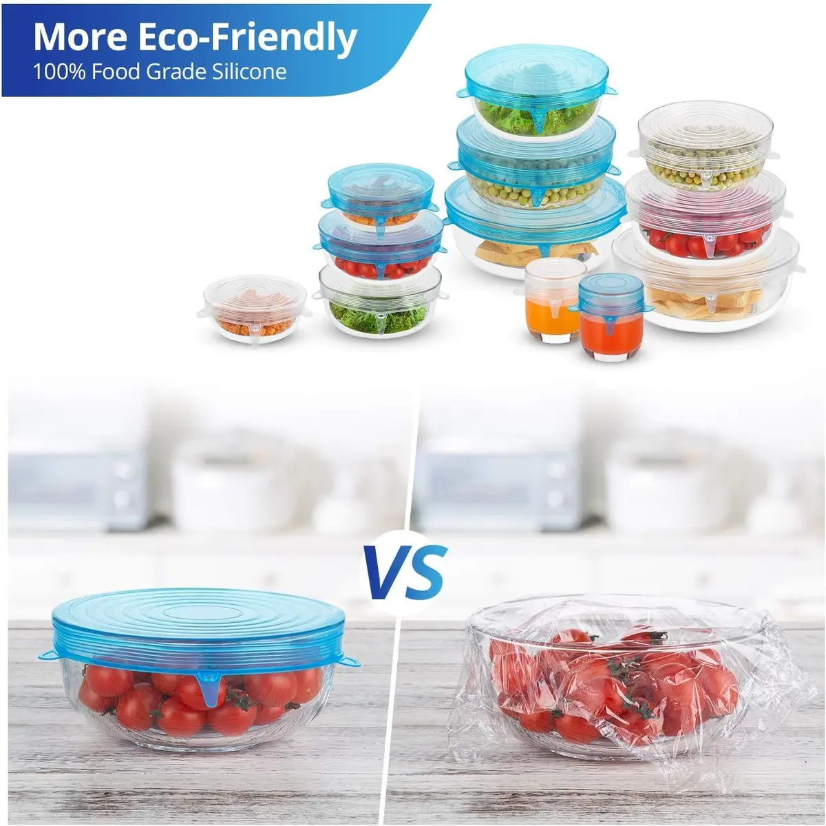 DAILY KISN Silicone Stretch Lids 12PCS | Reusable Food Covers for Bowls & Containers - view 4
