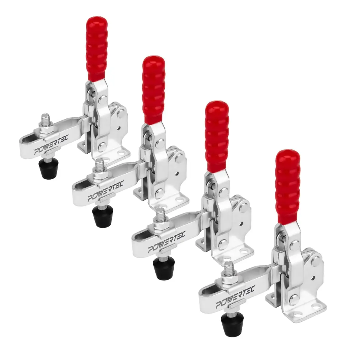 POWERTEC 4PK Vertical Toggle Clamps 500 lbs Capacity | Secure Hold Down for Woodworking Jigs & Fixtures - main product image